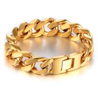 Titanium Steel Bracelet, Vacuum Ion Plating, fashion jewelry & for man 16mm Approx 8.27 Inch 