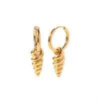 Huggie Hoop Drop Earring, 304 Stainless Steel, Vacuum Plating, fashion jewelry & for woman, golden 