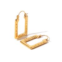 Edelstahl Hoop Ohrringe, 304 Edelstahl, Vakuumbeschichtung, Modeschmuck & für Frau, goldfarben, 20x32mm, verkauft von Paar