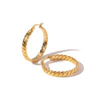 Stainless Steel Hoop Earring, 304 Stainless Steel, Vacuum Plating, fashion jewelry & for woman, golden 