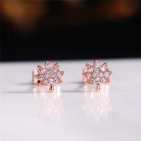 Cubic Zirconia Micro Pave Brass Earring, plated, micro pave cubic zirconia & for woman 7mm 
