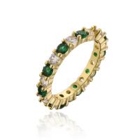 Cubic Zirconia Micro Pave Brass Finger Ring, 18K gold plated, adjustable & micro pave cubic zirconia & for woman 18mm 