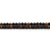 Tiger Eye Beads, Round, polished, DIY mixed colors Approx 38 cm 