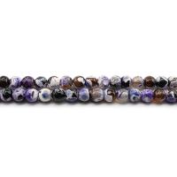 Natürliche Feuerachat Perlen, rund, poliert, DIY & verschiedene Größen vorhanden & facettierte, violett, Länge:ca. 38 cm, verkauft von Strang