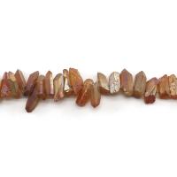 Natural Plating Quartz Beads, Clear Quartz, irregular, plated, DIY orange Approx 38 cm 