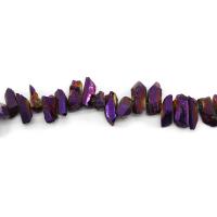 Elektrophorese Plating Quarz Perlen, Klarer Quarz, Unregelmäßige, plattiert, DIY & verschiedene Größen vorhanden, violett, Länge:ca. 38 cm, verkauft von Strang