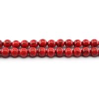 Türkis gefärbten Naturperlen, Rotes Türkis, rund, poliert, DIY & verschiedene Größen vorhanden, rot, Länge:ca. 38 cm, verkauft von Strang