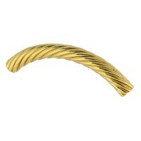 Brass Curved Tube Beads, gold color plated, DIY, golden Approx 3mm 