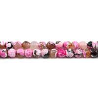 Natürliche Feuerachat Perlen, rund, poliert, DIY & verschiedene Größen vorhanden & facettierte, rosakarmin, Länge:ca. 38 cm, verkauft von Strang
