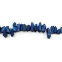 Elektrophorese Plating Quarz Perlen, Klarer Quarz, Unregelmäßige, plattiert, DIY & verschiedene Größen vorhanden, blau, Länge:ca. 38 cm, verkauft von Strang