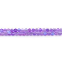 искусственный лунный камень Бусины, Круглая, полированный, DIY & разный размер для выбора & глазированный, фиолетовый, длина:Приблизительно 38 см, продается Strand
