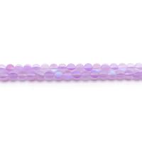 искусственный лунный камень Бусины, Круглая, полированный, DIY & разный размер для выбора & глазированный, меро-фиолетовый, длина:Приблизительно 38 см, продается Strand