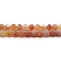 Natural Lace Agate Beads, Round, polished, DIY & frosted, reddish orange Approx 38 cm 