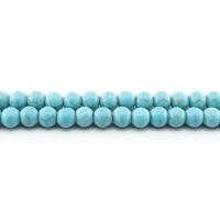 Synthetische Türkis Perlen, Synthetisches Blau Türkis, rund, poliert, DIY & verschiedene Größen vorhanden, blau, Länge:ca. 38 cm, verkauft von Strang