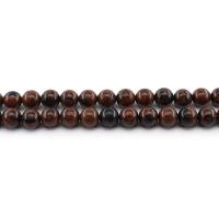 Mahagoni Obsidian Perlen, mahagonibrauner Obsidian, rund, poliert, DIY & verschiedene Größen vorhanden, gemischte Farben, Länge:ca. 38 cm, verkauft von Strang