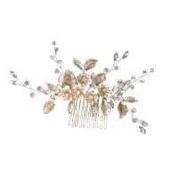 Decorative Hair Combs, Zinc Alloy, plated, fashion jewelry & for woman & with rhinestone 