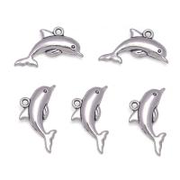Zinc Alloy Animal Pendants, Dolphin, antique silver color plated, Unisex Approx 