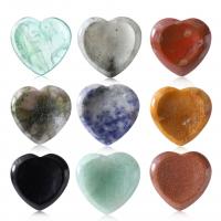 Edelstein Thumb Worry Stone, Herz, poliert, verschiedenen Materialien für die Wahl, 40x40x7mm, verkauft von PC