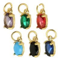 Cubic Zirconia Brass Pendants, with Cubic Zirconia, gold color plated, DIY Approx 3mm 