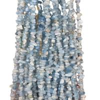 Gemstone Chips, Aquamarine, irregular, polished, DIY, light blue Approx 80 cm, Approx 