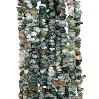 Chips de pierres précieuses , agate indienne, Irrégulière, poli, DIY, vert foncé Environ 80 cm, Environ Vendu par brin