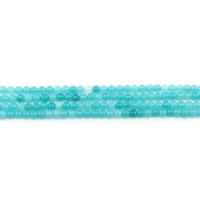 Gefärbter Marmor Perlen, rund, poliert, DIY, blau, 4mm, ca. 90PCs/Strang, verkauft von Strang