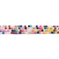 Gefärbter Marmor Perlen, rund, poliert, DIY, gemischte Farben, 4mm, ca. 90PCs/Strang, verkauft von Strang