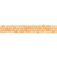 Gefärbter Marmor Perlen, rund, poliert, DIY & facettierte, gelb, 4mm, ca. 90PCs/Strang, verkauft von Strang