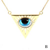 Brass Jewelry Necklace, with Resin, Triangle, gold color plated, for woman Approx 19.68 Inch 