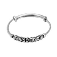 Cupronickel Bangle, thick silver plated, Adjustable & for woman, original color, 60mm 