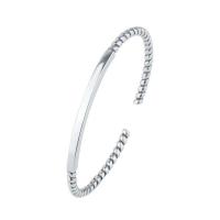 Cupronickel Cuff Bangle, silver color plated, Adjustable & for woman, silver color, 60mm 
