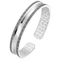 Cupronickel Cuff Bangle, silver color plated, Adjustable & Unisex, silver color, 60mm 