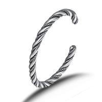 Cupronickel Cuff Bangle, thick silver plated, Adjustable & Unisex, original color, 60mm 