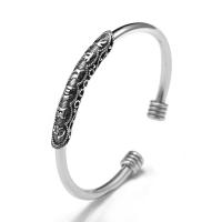 Cupronickel Cuff Bangle, real silver plated, Adjustable & for woman, original color, 60mm 