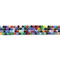 Gefärbter Marmor Perlen, rund, poliert, DIY, gemischte Farben, 6mm, ca. 62PCs/Strang, verkauft von Strang