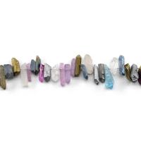 Elektrophorese Plating Quarz Perlen, Klarer Quarz, Unregelmäßige, plattiert, DIY & verschiedene Größen vorhanden, gemischte Farben, Länge:ca. 38 cm, verkauft von Strang