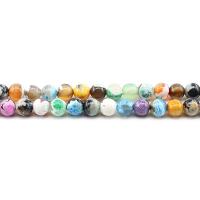 Natürliche Feuerachat Perlen, rund, poliert, DIY & verschiedene Größen vorhanden, gemischte Farben, Länge:ca. 38 cm, verkauft von Strang