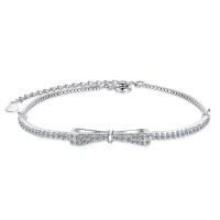 Cubic Zirconia Micro Pave Brass Bracelet, with 1.38inch extender chain, platinum plated, fashion jewelry & micro pave cubic zirconia & for woman Approx 6.3 Inch 