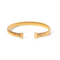 Stainless Steel Cuff Bangle, 304 Stainless Steel, Vacuum Ion Plating, fashion jewelry & for woman, golden, 60mm, Inner Approx 60mm 