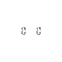 Zinc Alloy Huggie Hoop Earring, platinum color plated, for woman & with rhinestone, 13mm 