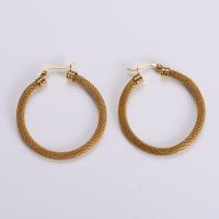 Stainless Steel Hoop Earring, 304 Stainless Steel, 18K gold plated, fashion jewelry & for woman, golden, 47mm 