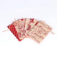 Linen Jewelry Pouches Bags, Christmas Design 