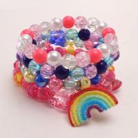 Children Bracelets, Acrylic, with Resin & Zinc Alloy, for children & enamel, multi-colored Approx 6.29 Inch 