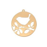 Hollow Brass Pendants, Flat Round, gold color plated, fashion jewelry & Unisex, golden Approx 