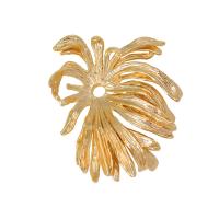 Brass Bead Cap, Flower, gold color plated, DIY, golden Approx 