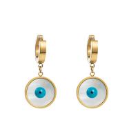 Evil Eye Earrings, Titanium Steel, plated, fashion jewelry & for woman 