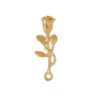 Brass Flower Pendants, Rose, gold color plated, fashion jewelry & Unisex, golden Approx 