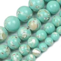 Synthetic Turquoise Beads, Round, polished, DIY Approx 14.96 Inch 