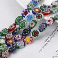 Millefiori Slice Lampwork Beads, Millefiori Lampwork, Ellipse, DIY mixed colors Approx 14.96 Inch 