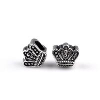 Zinc Alloy Large Hole Beads, Crown, silver color plated, DIY Approx 